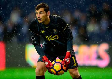 Porto's Spanish goalkeeper Iker Casillas is not the first footballer to have a cardiac-related illness. Miguel Riopa / AFP