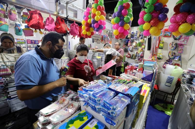 Parents shop school supplies at a Back to School Exhibition in Cairo, Egypt, 01 September 2022.  The new academic school year will start on 01 October 2022.   EPA / KHALED ELFIQI