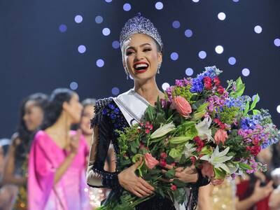 Miss USA R'Bonney Gabriel reacts after being crowned Miss Universe during the 71st Miss Universe pageant in New Orleans, Louisiana on January 14, 2023. Reuters