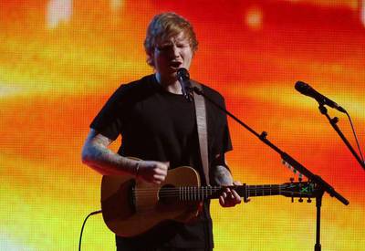 Ed Sheeran performs onstage at the Brit Awards 2015 at the 02 Arena in London. Joel Ryan / Invision / AP