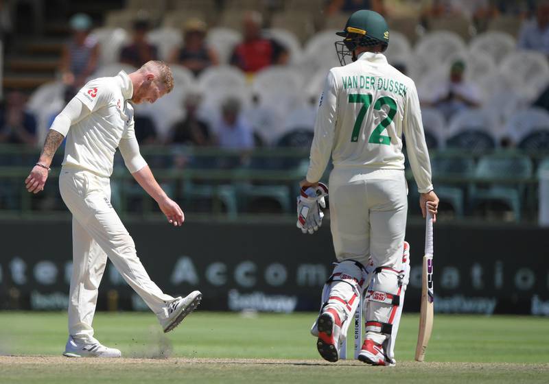 Frustrated England bowler Ben Stokes. Getty