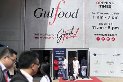 Dubai, UNITED ARAB EMIRATES - FEBRUARY, 18 2019.Visitors arrive at UAE’s Gulfood exhibition in DWTC.(Photo by Reem Mohammed/The National)Reporter: Section:  NA