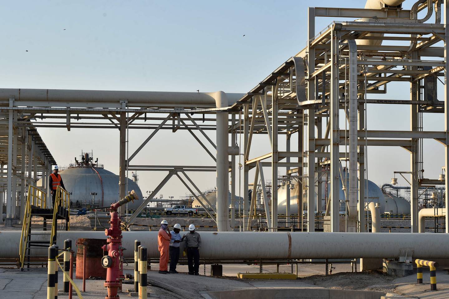 A partial view of Saudi Aramco's Abqaiq oil processing plant. AFP