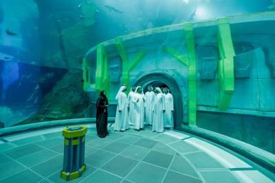 Sheikh Mohammed bin Rashid, Vice President and Ruler of Dubai, praised Abu Dhabi's protection of marine life during his visit to SeaWorld