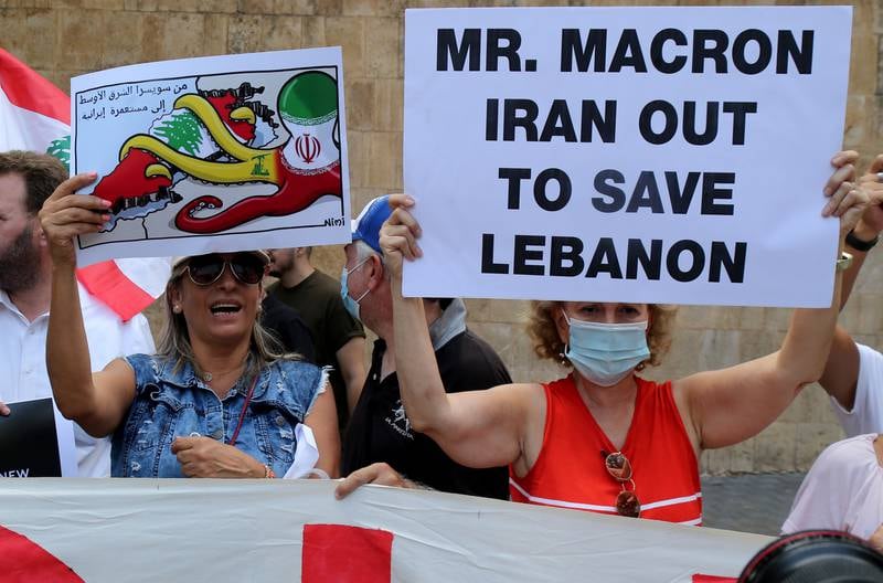 Protesters in Beirut.