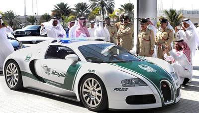 Dubai Police own a Bugatti Veyron, which can reach a speed of more than 400kph. EPA