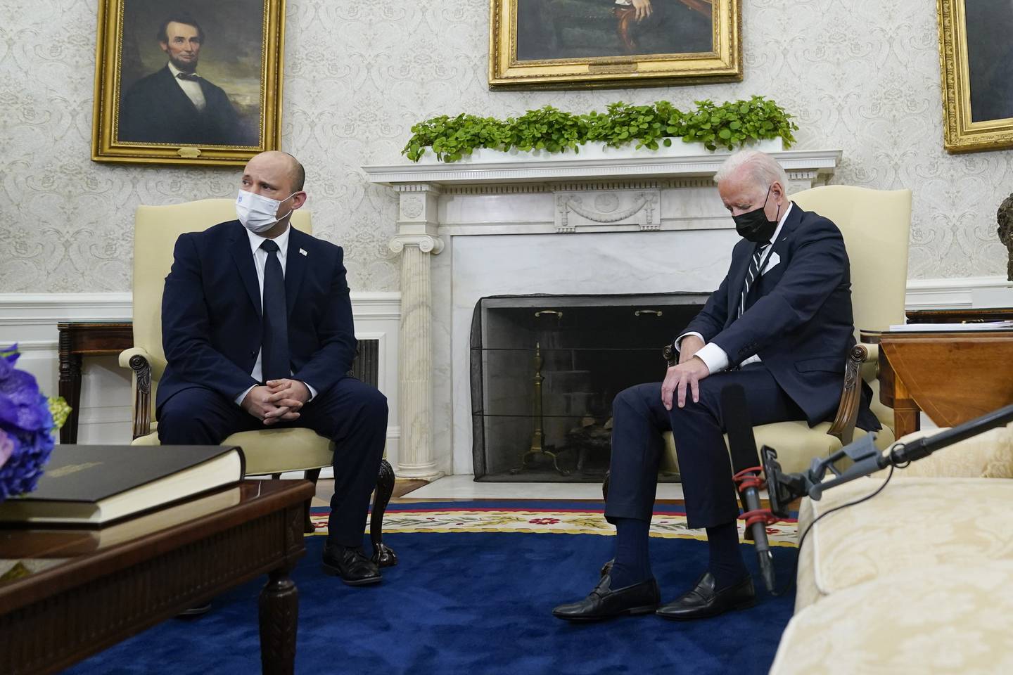 US President Joe Biden meets with Israeli Prime Minister Naftali Bennett in the Oval Office of the White House in Washington in September. AP Photo