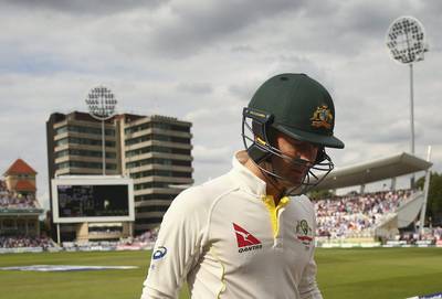 Michael Clarke of Australia leaves the Trent Bridge pitch after getting dismissed in the second innings. Ryan Pierse / Getty Images