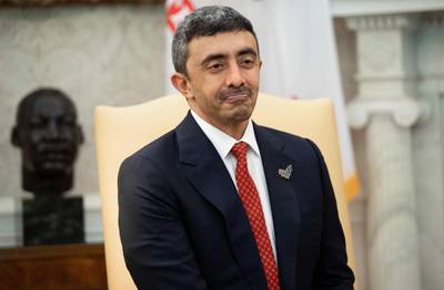 Sheikh Abdullah bin Zayed, UAE Minister of Foreign Affairs and International Co-operation, in the Oval Office. AFP