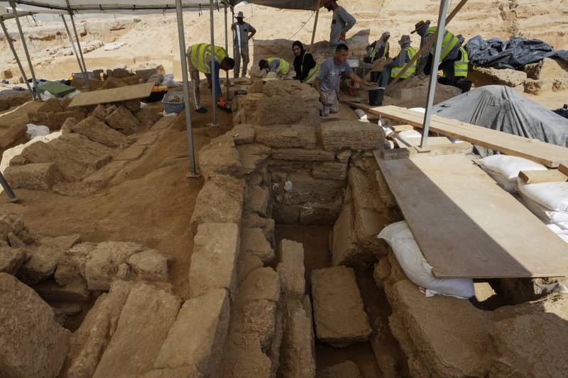 The ancient cemetery was uncovered in 2022 during construction of a housing project. AP