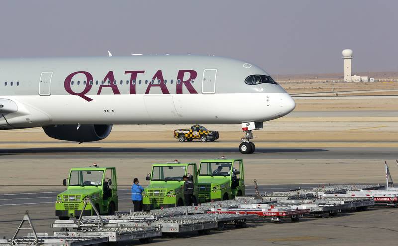 Qatar Airways ranked in 10th place and was also the most improved brand image.  AP Photo / Amr Nabil