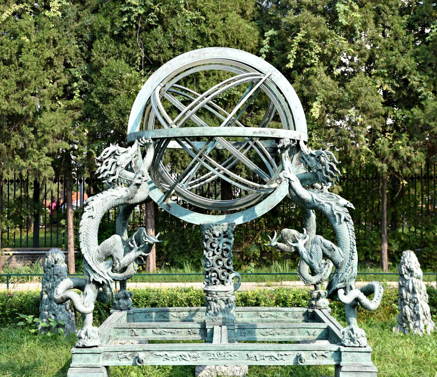  An armillary sphere decorated by Chinese dragons on the grounds of the former observatory. Courtesy Ronan O'Connell