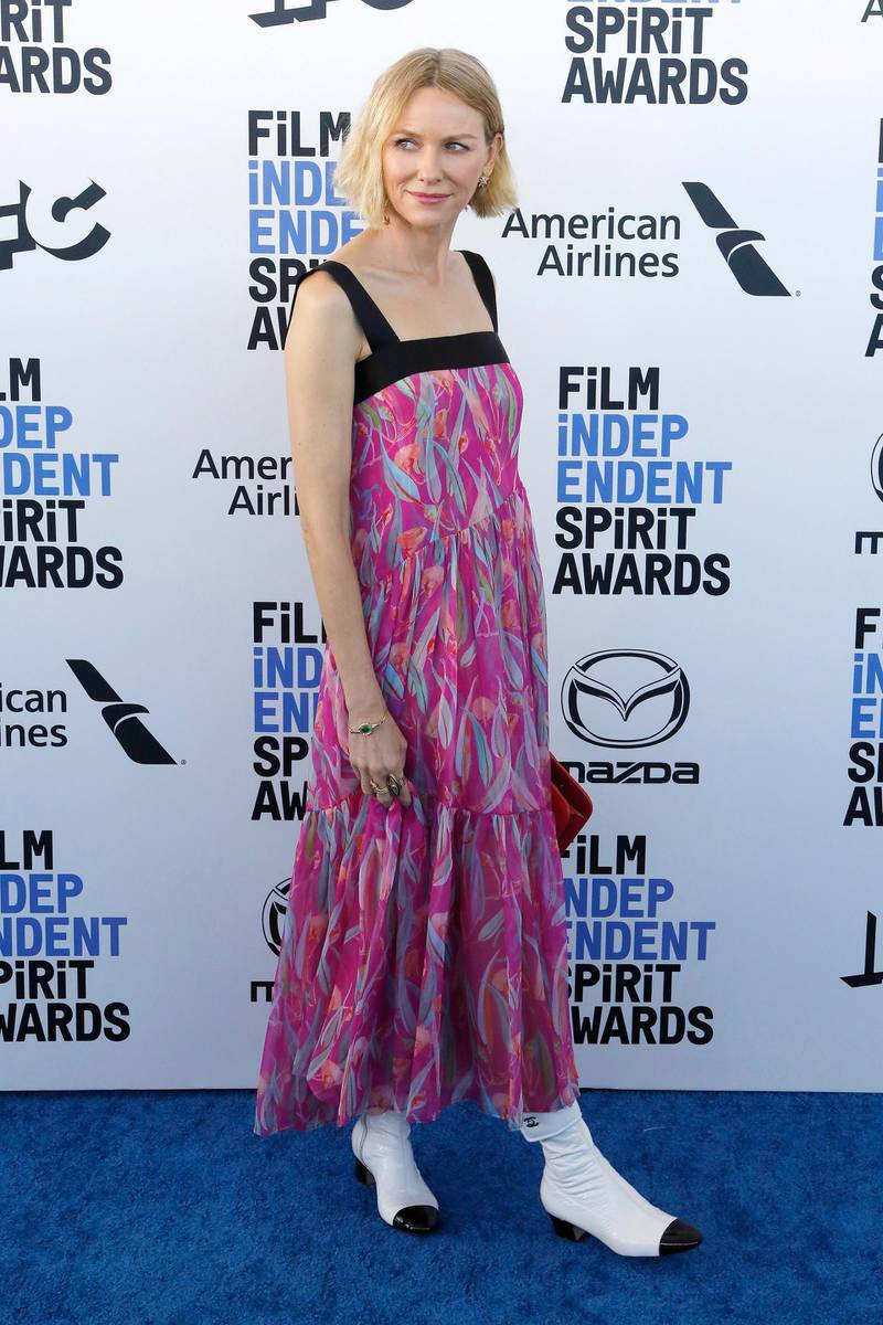 Naomi Watts in Chanel at the 35th Film Independent Spirit Awards in California on February 8, 2020. EPA