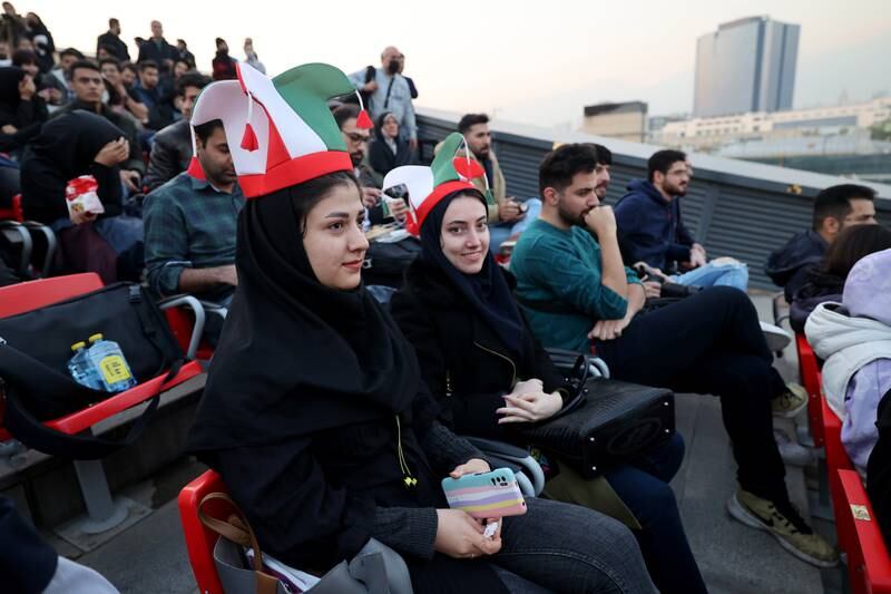 Iranian football fans were in festive mood. EPA