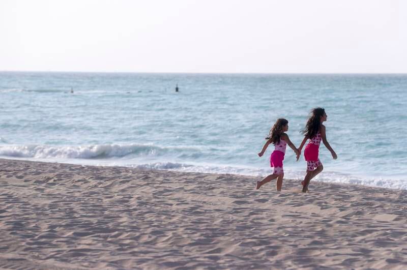 People enjoying the last stretch of summer at the recently opened public beach in the Mamsha Al Saadiyat community.