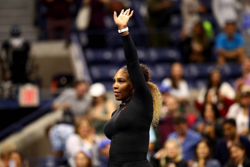 Serena Williams celebrates her victory. AFP