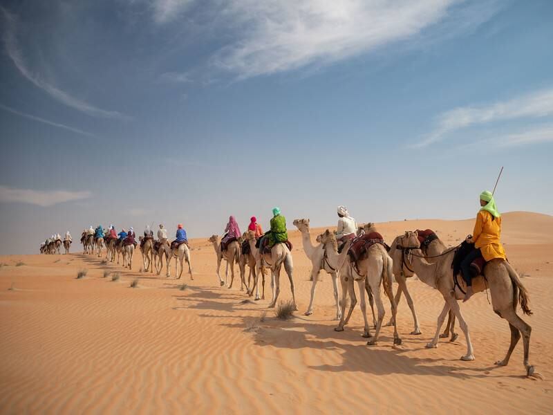 The 13-day camel trek covers the UAE desert, from Liwa to Expo 2020 Dubai site.