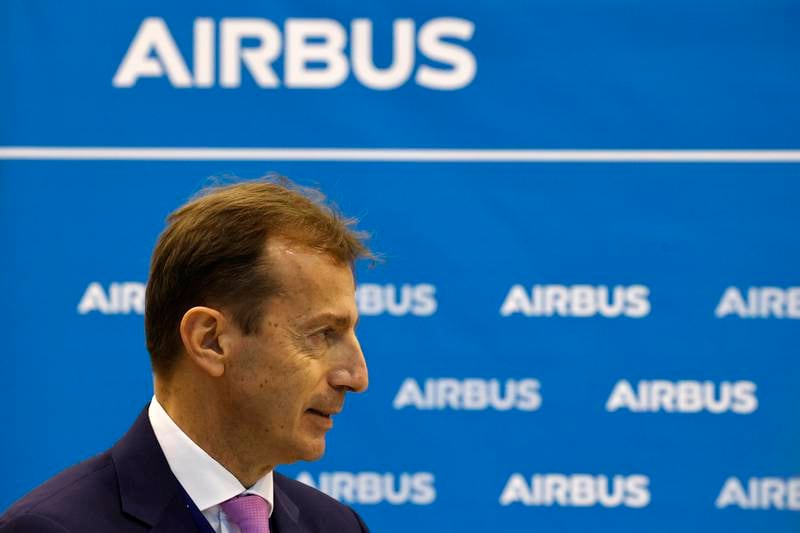 Airbus chief executive Guillaume Faury told a German newspaper the planemaker could equip its hydrogen-powered aircraft with electric motors produced in-house. EPA