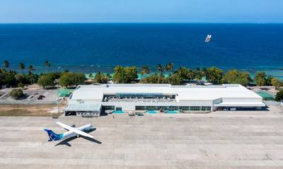 Gan International Airport is ideally located for travellers flying to the Southern Atolls. Photo: Gan International Airport /  Facebook