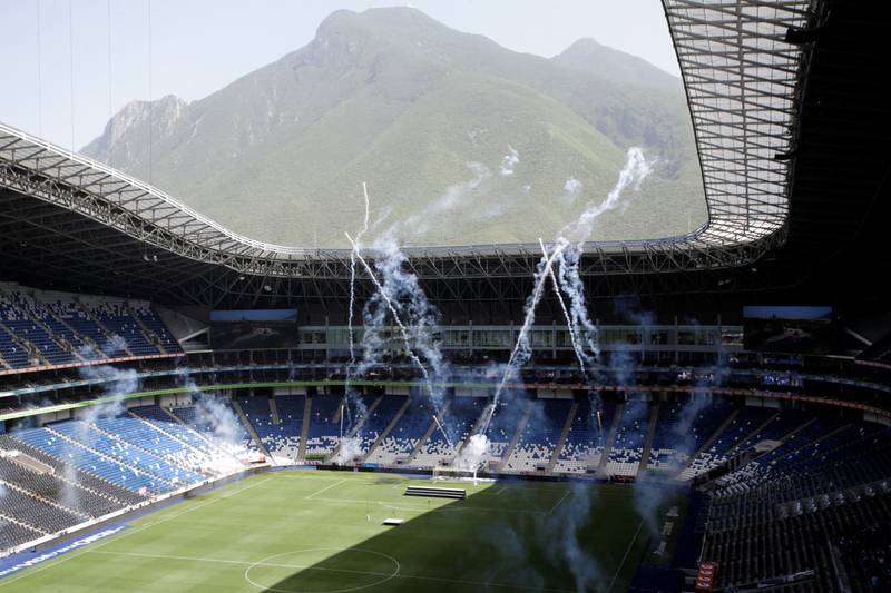 Fireworks go off at the BBVA stadium, in Monterrey, Mexico - one of the venues for the World Cup. Reuters