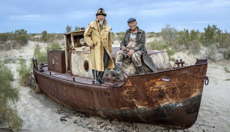 An old boat in the area where the Aral Sea once was, in Muynak, Uzbekistan, in June. The Aral Sea was once the world's fourth-largest inland body of water. AP
