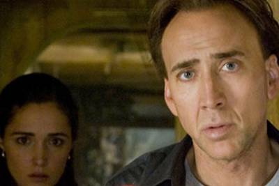 Rosa Byrne and Nicolas Cage in Knowing.