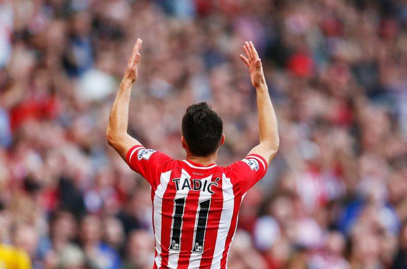 Right midfield: Dusan Tadic, Southampton. Played a part in five goals, scoring one, in Southampton’s astonishing 8-0 thrashing of Sunderland. (Photo: Steve Bardens / Getty Images)