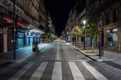 Empty streets of Toulouse during a curfew. AFP