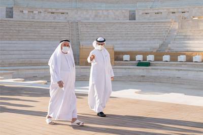Sheikh Dr Sultan bin Muhammad Al Qasimi, Ruler of Sharjah, inspects the new Khor Fakkan amphitheatre. All pictures courtesy Sharjah Government Media Office