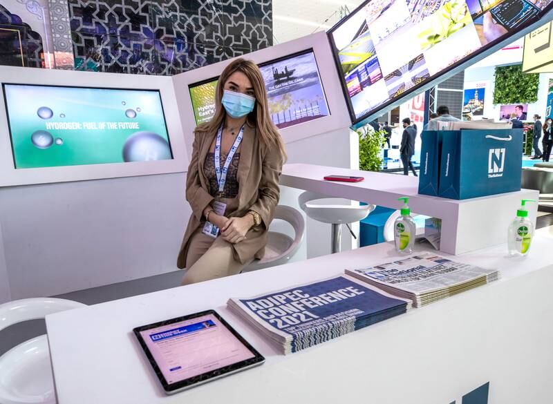 'The National' stand at Adipec.