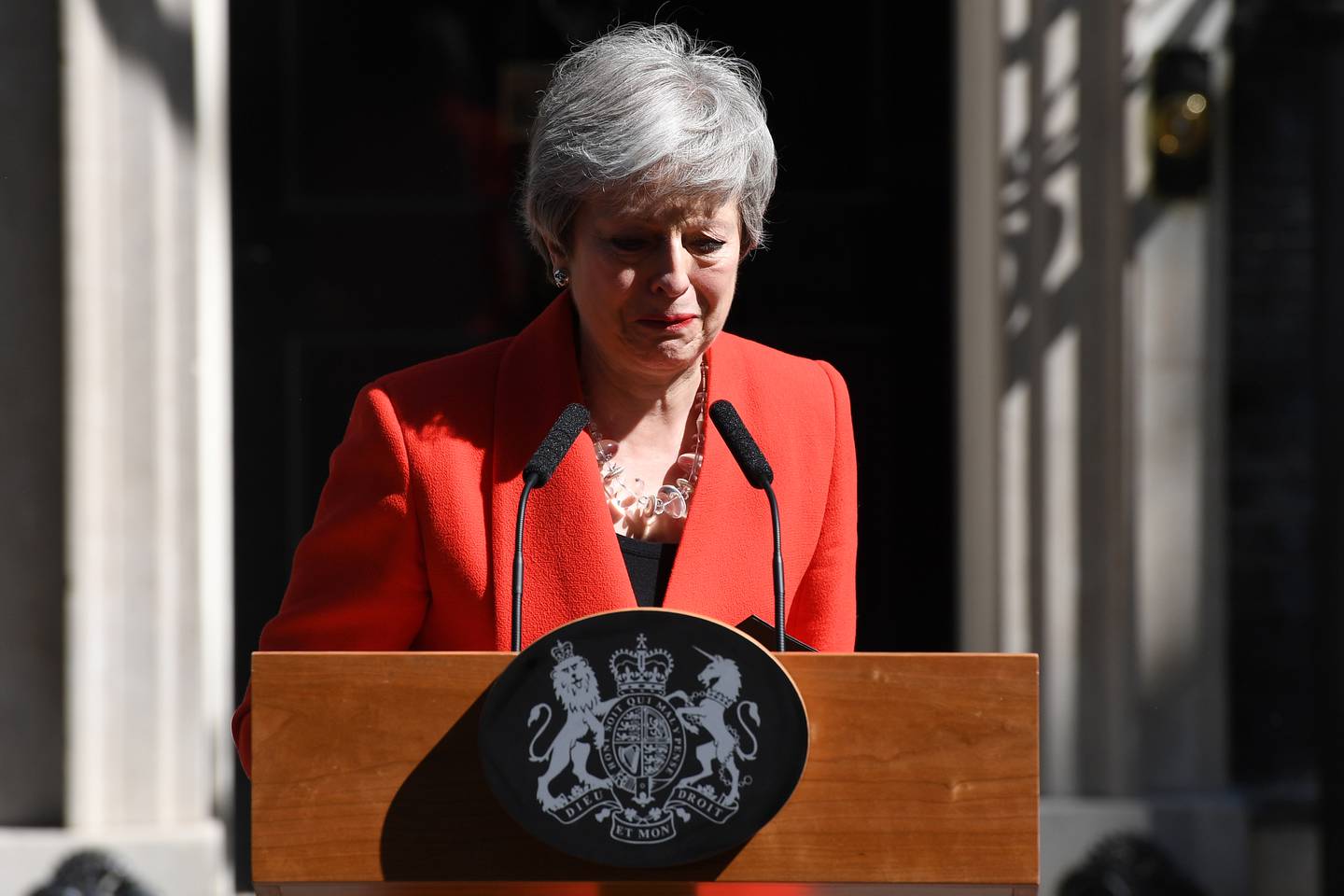 Theresa May announces her resignation as Prime Minister in May 2019. Getty Images