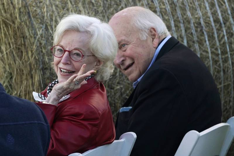 Mr Cheney attended the election night gathering with his wife Lynne. AP