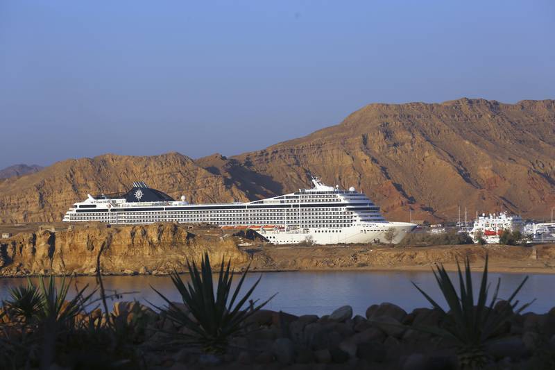 A cruise ship is docked at the international harbour ahead of this year’s United Nations global summit on climate change, known as COP27, in Sharm el-Sheikh, South Sinai, Egypt.  When world leaders, diplomats, campaigners and scientists descend on Sharm el-Sheikh in Egypt for talks on tackling climate change, don't expect them to part the Red Sea or perform other miracles that would make huge steps in curbing global warming. AP Photo