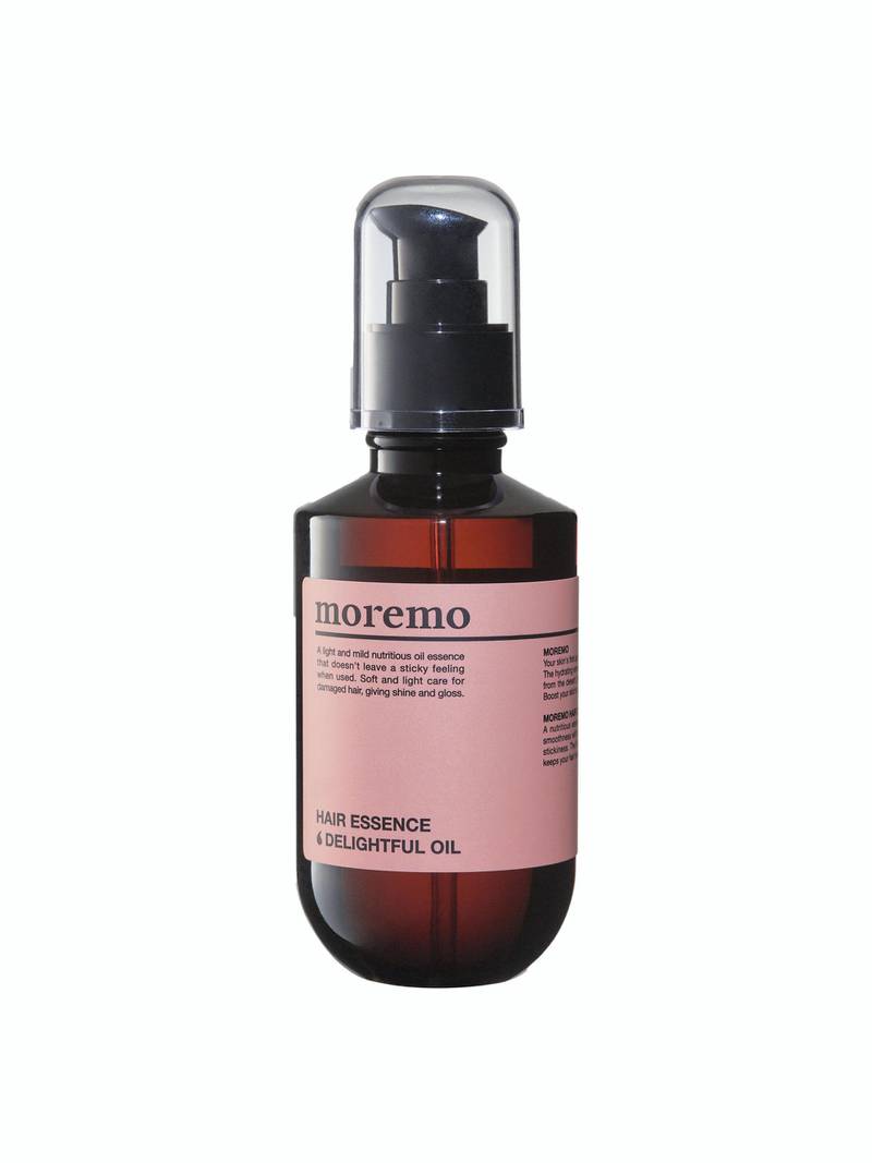 Moremo: This cult Korean beauty brand combines naturally derived ingredients, effective formulas and Insta-worthy packaging. The Hair Essence Delightful Oil is a mild and moisturising must-have for summer haircare routines. Available at Tips and Toes; Dh120