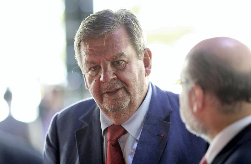 Billlionaire Johann Rupert, founder and chairman of Cie. Financiere Richemont SA, speaks with delegates during the Business of Luxury summit in Monaco, on Monday, June 8, 2015. The Monaco Business of Luxury summit runs from June 8-9. Photographer: Chris Ratcliffe/Bloomberg *** Local Caption *** Johann Rupert