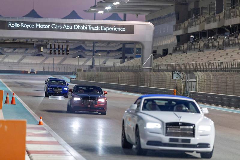 Drivers brake sharply on the home straight. Courtesy Abu Dhabi Motors