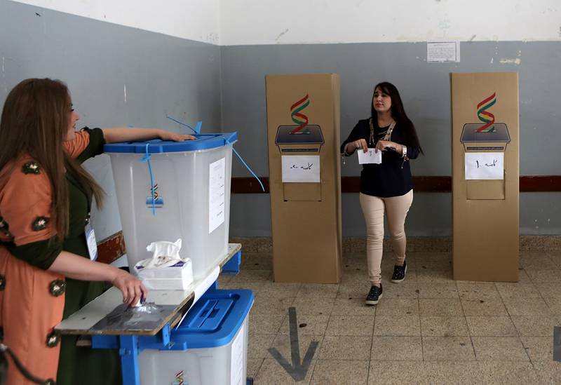 Voting began at 8am and will conclude at 6pm. Khalid Mohammed / AP Photo