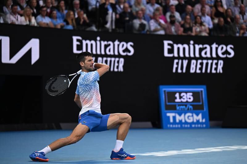 Novak Djokovic in action. EPA