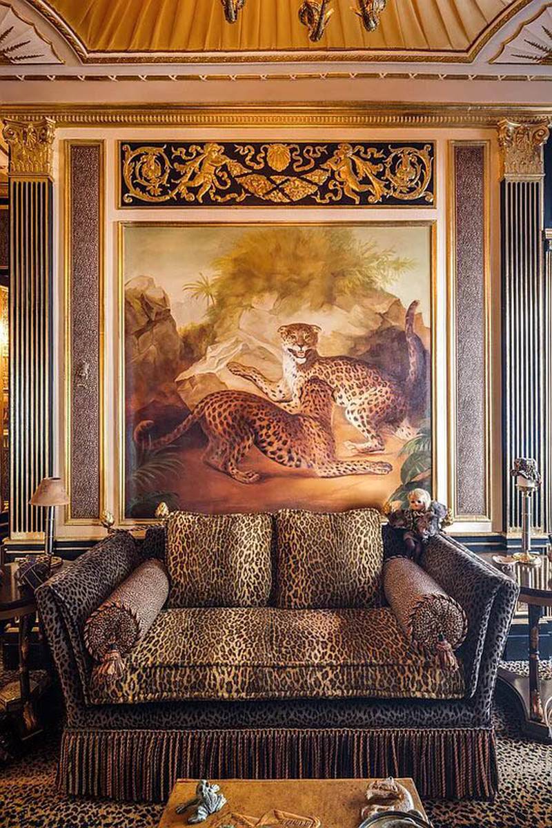 Ivana Trump redecorated the former dental practice with baroque fittings and furniture in gold and animal print