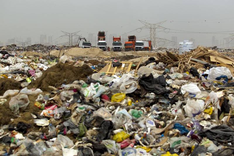 A landfill site in Dubai. Christopher Pike and Pawan Singh / The National