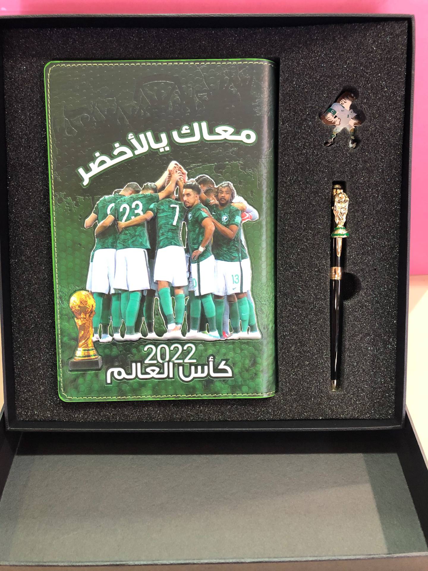 World cup merchandise being sold at Dammam Airport. Photo: The National