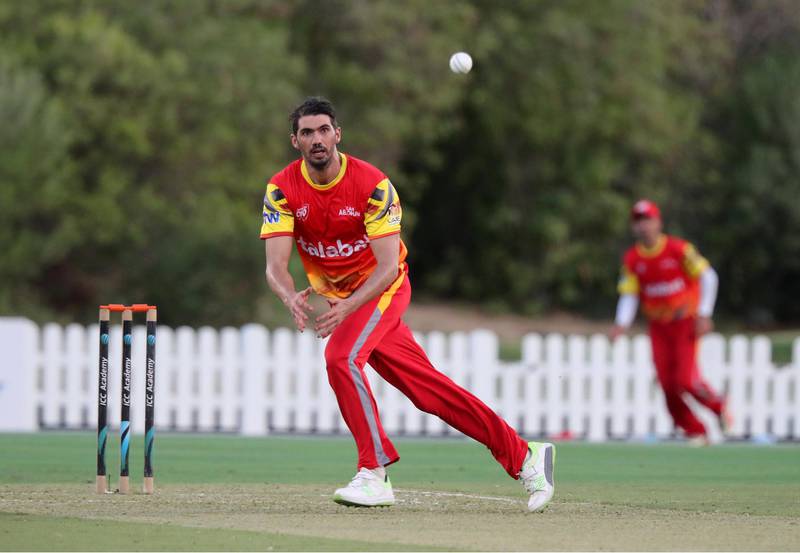 Dubai, United Arab Emirates - Reporter: N/A. Sport. Cricket. Abu Dhabi's former Zimbabwe test player Graeme Cremer bowls during the game between Abu Dhabi and Ajman in the Emirates D10. Friday, July 24th, 2020. Dubai. Chris Whiteoak / The National