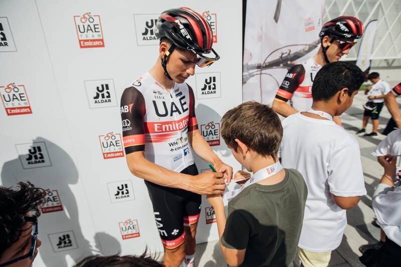 Aldar launched a new cycling academy programme in partnership with UAE Team Emirates in Abu Dhabi. Photo: UAE Team Emirates