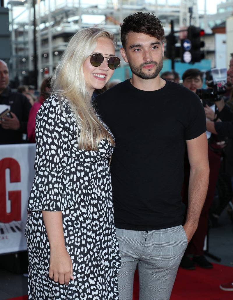 The singer and his wife Kelsey Hardwick at the Gala night for Big The Musical, at the Dominion Theatre, London, in 2019. PA