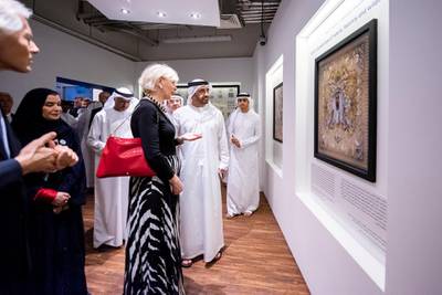 Sheikh Abdullah and specal guests enjoy the variety of exhibits on display.