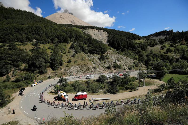 The peloton during the 160.5km long Stage 4 from Sisteron to Orcieres-Merlette. EPA