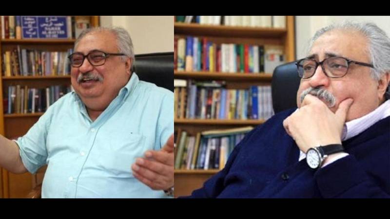 Riyad Al Rayyis, a renowned Syrian-Lebanese journalist and a giant in the Arabic publishing world, died on Saturday due to complications related to Covid-19. Photos: Alberto Miguel Fernandez / Twitter and  Salem Al-Rahbi / Twitter