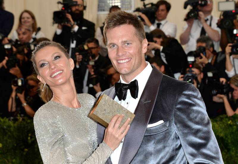 Tom Brady with wife Gisele Bundchen in 2017. AP