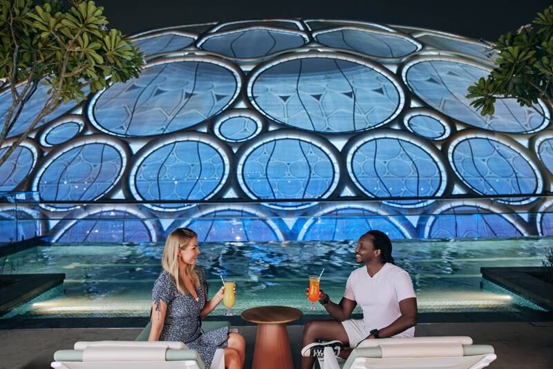The rooftop infinity pool at Rove Expo 2020 Dubai. Photo: Rove Hotels