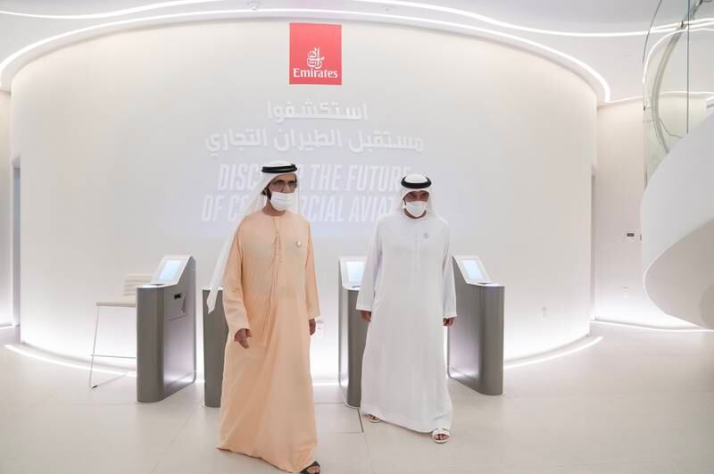 At Emirates Airlines’ futuristic pavilion, visitors get the chance to design their own aircraft. Wam